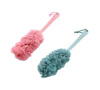 HANABASS 2 Pezzi Spazzola da Bagno Manico lungo PE Rosa per Doccia | Rimuove Cellule Morte, Impugnatura Comoda, Stimola la Circolazione, Accessorio Bagno per Pulizia Schiena