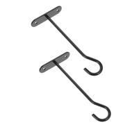 HANABASS 2 Set Gancio in Ferro Nero per Vasi Sospesi, Robusto, Due Pezzi | Vasi e Piccole Cose Appese, Gancio Tutto Intorno, Sicuro e Stabile, Soffitto
