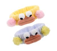 HANABASS 2pezzi Fascia Per Capelli in Peluche Grandi Occhi e Bocca Salsiccia Cerchietto Elastico Per Lavaggio Del Viso e Applicazione Del Trucco Per Casa e Spa