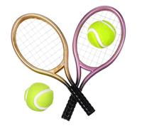HANABASS 2Sets Kit Mini Racchette da Tennis Miniatura Decorativo per Casa Accessori da Tper Casuali Design Ingenuo per Decorazioni