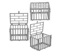HANABASS 3 Kit Mini Gabbie per Animali in Miniatura Facile da Assemblare per Decorazioni e Casa delle Accessori Versatili per Giocattoli Animali Small