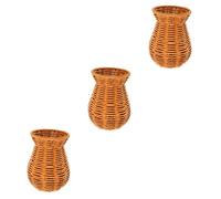 HANABASS 3 Pezzi Decorativo All'aperto Macramé Vasi Per Artificiali Supporto in in Rattan Chiaro