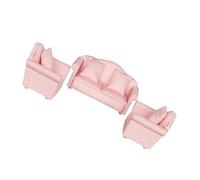 HANABASS 3 Pezzi Mini divano a pois rosa simulato Mini mobili Mini modelli di mobili accessori per case delle bambole in miniatura mobili in miniatura mobili per la casa in miniatura stoffa