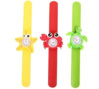 HANABASS 3 pezzi Orologi a Tema Oceano Digitale con Bracciale Slap Cartoon Granchio Tartarughina Crostaceo Cinturino Morbido e Sicuro per Ragazzi e Ragazze Colore Casuale Colore Casuale