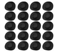 HANABASS 30 Pezzi Mini Cappelli da Cowboy in Plastica Neri, Cappelli Decorativi in Miniatura per Bambole, Accessori Fai da Te per Case delle Bambole e Decorazioni per Feste