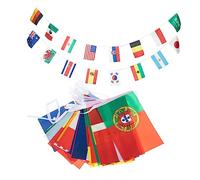 HANABASS 32 Corde Bandiera Della Corda Della Coppa Del Mondo Bandiere Benvenuto Di Benvenuto Tessuto Festival Stendardo Bandiera Bandiera Flag Bunting Colorful Poliestere
