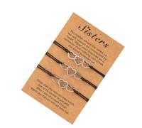 HANABASS 3pezzi Braccialetti Amicizia Catena Cuore Cavo per Regalo per Compleanno o Natale Leggero e Fashion