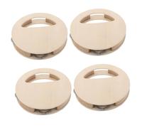 HANABASS 4 Kit DIY Sonaglio in Legno Non Verniciato per Strumento Musicale Montessori per Sviluppo Sensoriale Ragazzo da Dipingere e Educativo Sicuro