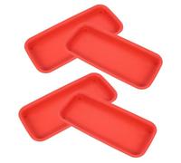 HANABASS 4 Pezzi Base per Vaso da Fiori vassoi per Piante piastrino vaschetta Rettangolare per l'acqua Accessorio vegetale sotto Vassoio d'Acqua vegetale Vassoio per pentole Resina Marrone