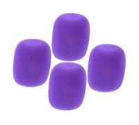 HANABASS 4 Pezzi copertura del microfono antivento per microfono portatile parabrezza per microfono dell'auricolare copri microfono per microfoni parabrezza microfono spugna Viola,porpora