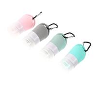 HANABASS 4 Pezzi Set di Bottiglie Ricaricabili in Silicone da 38ml per Viaggio, Dispenser Cosmetici Anti-perdita per Shampoo e Saponi Liquidi