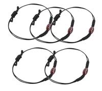 HANABASS 5 Pezzi Bracciale Di Rugby Braccialetti Giovanili Braccialetto Di Corda Per Uomo Braccialetto Di Fascino Di Rugby Braccialetto Sportivo Bande Da Polso Braccialetto Rugby Poliestere