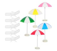 HANABASS 5 Set Di Miniature Da Giardino Fatato Da Spiaggia: Mini Ombrellone E Sedia - Accessori Da Spiaggia in Miniatura - Decorazioni Per Micro Paesaggi Da Esterno Per Case Delle Bambole