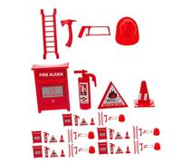 HANABASS 6Sets Giocattoli Didattici Antincendio Miniatura con Accessori per Scene Educative Sussidi per Apprendimento Sulla Lotta con Estintori Spruzzatori