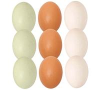 HANABASS 9 Uova Legno Fittizie per Decorazioni Pasquali Uova Simulazione per Attività Diy e Feste Colorate e Pronte per Dipinte per Regali e Fotografia Still Life