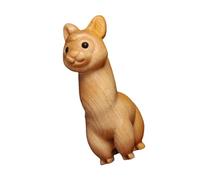 HANABASS Alpaca Intagliato in Legno Arredamento Casa Figurine Di Animali in Miniatura Piccole Figurine Di Alpaca Piccolo Animale Delicate Imbarcazioni Di Animali Cachi Di Legno