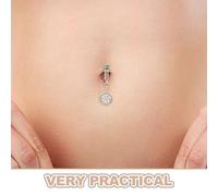 HANABASS Anelli Finti per Ombelico Non Piercing Zircone a Forma di Stella Dorata Clip Leggera per Piercing Ombelico Femminile Gioielli Pendenti per Feste e Uso Quotidiano