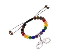 HANABASS Bracciale da Donna a Catena Colorato Arcobaleno Bracciale Decorativo da Polso per Ragazzi Leggero e Resistente Accessorio per Compleanno Lgbtq