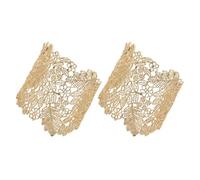 HANABASS Bracciale Rigido a Foglia Dorato da Donna Set 2 Pezzi Polsino Regolabile Gioielli Vistosi per Damigelle e Feste Design Aperto Comodo e Resistente Adatto a Polsi Sottili e Medi