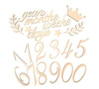 HANABASS Cartelli in Legno Per Tappe Fondamentali Ragazzo Ragazza, Accessori Fotografici Mensili Per Crescita Bimbi, Set Decorazioni Primi Mesi Per Shooting Shower