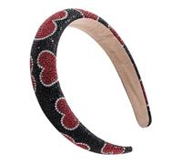 HANABASS Cerchietto in Spugna Antiscivolo per Chioma Donna Strass a Forma di Cuore Accessorio Estetico Fermo Sicuro per Matrimoni e Uso Quotidiano