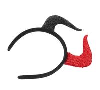 HANABASS Cerchietto per Chioma Corna da Diavolo Halloween Nero e Rosso, Accessorio per Feste Costume Vestibilità Aderente per Uomo e Donna
