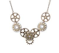 HANABASS Collana Ciondolo Ingranaggio Steam Gear Vintage Rotondo in Stile Steampunk Accessorio Elegante per Collo da Donna Gioielli Creativi per Feste e Occasioni Speciali