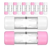 HANABASS Contatto Plastico Morbide a per Lenti 12 Custodia Pezzi Rigide P Rosa in Scomparti Separati Tazza Profonda Protezione Migliorata Custodia Multifunzione Rosa Bianco per Viaggi