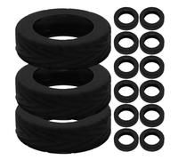 HANABASS Coperture per Ruote Valigia Protezione in Silicone 16 Pezzi Nero