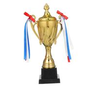 HANABASS Coppa Premio Metallo Grande 28,5x13 Cm Colore Oro per Competizioni Sportive e Decorazioni per Feste Base Stabile per Esposizione