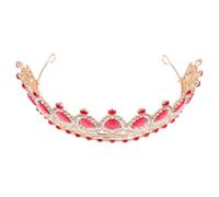 HANABASS Corona da Sposa in Rame Zirconi Sfusi e Decorazione Brillante, Accessorio Chioma Romantico e Delicato per Damigelle e Cerimonie Rosso