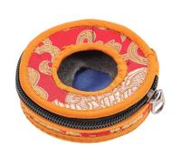 HANABASS Custodia Per Campane Tibetane Tingsha in Cotone Nepalese, Borsa Portaoggetti Ricamata a Mano, Misura Media 8,5 Cm, Adatta Per Meditazione e Uso Spirituale
