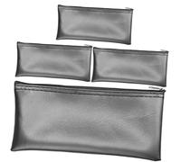 HANABASS Custodia Per Microfono in Pelle Pu Cerniera, Set Da 4 Pezzi, Piccola Borsa Trasportabile e Anti-polvere Per Microfoni Portatili, Per Cantanti e Uso Da Viaggio