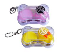 HANABASS Custodia Porta Lenti a Contatto da Viaggio in Plastica Leggera e Portatile, Confezione 2 Pezzi Design Colorato, per Uso Domestico in Viaggio Colore Casuale