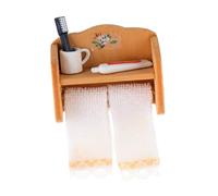 HANABASS del bagno nella casa delle bambole Accessori in scala 1/12 Accessorio per bagno in miniatura mini accessori da bagno per bambole Scaffale per bagno delle bambole stoffa