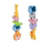 HANABASS Educativo in Legno Animali da Impilare Blocchi Colorati Sicuri e Resistenti per Stimola Cognizione e Condivisione Adatto Mani Piccole e Sviluppo Sociale