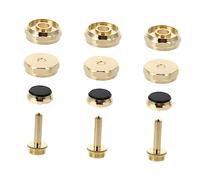 HANABASS Fibbie a Bottone a Pressione per Pistoni Tromba, Accessori per Strumenti Musicali in Metallo Dorato, Copri Pulsante Superiore e Inferiore, Facili da Installare, per Banda