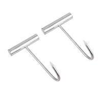 HANABASS Ganci per Appendere la Carne in Acciaio Inox Manico Corto T-shaped 2 Pezzi per Cucine e Cacciatori, Riduce la Fatica della Mano e Garantisce Operazioni Sicure