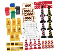 HANABASS Giocattoli Segnali Stradali e Miniature per Materiale Plastico Resistente Gioco Educativo di Traffico e Cognizione per Bambine