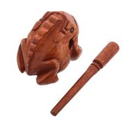 HANABASS Giocattoli sonori Percussione a blocchi di legno strumento a rana cose da rana strumenti a percussione a mano accessori per percussioni creatore di rumori di rana Marrone chiaro