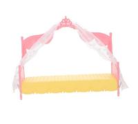 HANABASS Giocattolo Letto Principessa Mini Letto Per Bambole Culla Giocattolo Letti Per Bambole Accessori e Mobili Per La Casa Delle Bambole Lettino Per Bambole Plastica Rosa