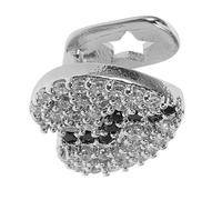 HANABASS Griglia Decorativa per Cosplay a Dente Singolo in Metallo Argento, Gioielli Hip Hop Unisex per Eventi Rap e Feste, Capsula Superiore Finitura Liscia e Resistenza all’ossidazione