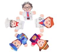 HANABASS Marionette da Dito per 5 Burattini Professionali Poliziotto e Dottore Giocattoli Educativi per Raccontare e Sviluppare Creatività