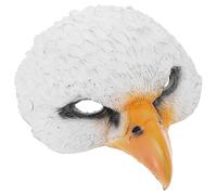 HANABASS Maschera da Aquila in Pu per Uomo, Non Facile da Deformare e Sbiadire, Accessorio Costume per Cosplay e Festa di Halloween Bianco Forma di Gufo