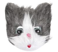 HANABASS Maschera Gatto Finta Halloween, Maschera Cosplay Animale, Plastico | Morbida e Facile da Indossare, Aspetto Realistico e Simpatico, per Scena e Rappresentazione