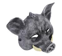 HANABASS Maschera Wild Boar PU per Halloween e Cosplay Nera Decorativa per Feste e Party Tema Animali Accessorio Duraturo e Sicuro per Adulti