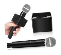 HANABASS Microfono di Simulazione per Ragazzo Ragazza Logo Nero Quadrato, Microfono da Cosplay per Esercitarsi nel Parlare a Feste di Compleanno