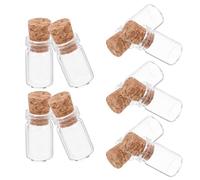 HANABASS Mini Bottiglie di Vetro da 0,5ml e 1,5ml 12 Tappo in Sughero Multiuso per Caramelle e Decorazioni