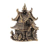 HANABASS Mini Pagoda in Ottone Vintage per Decorazione Giardino Zen e Acquario, Statuetta Compatta Design Asiatico per Collezione e Ambiente Sereno