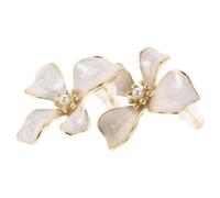 HANABASS Orecchini a Bottone Fiore a 4 Petali Beige Gioielli Floreali Delicati per Donna Leggeri e Fermagli Sicuri per Matrimoni Balli di Fine Anno e Uso Quotidiano